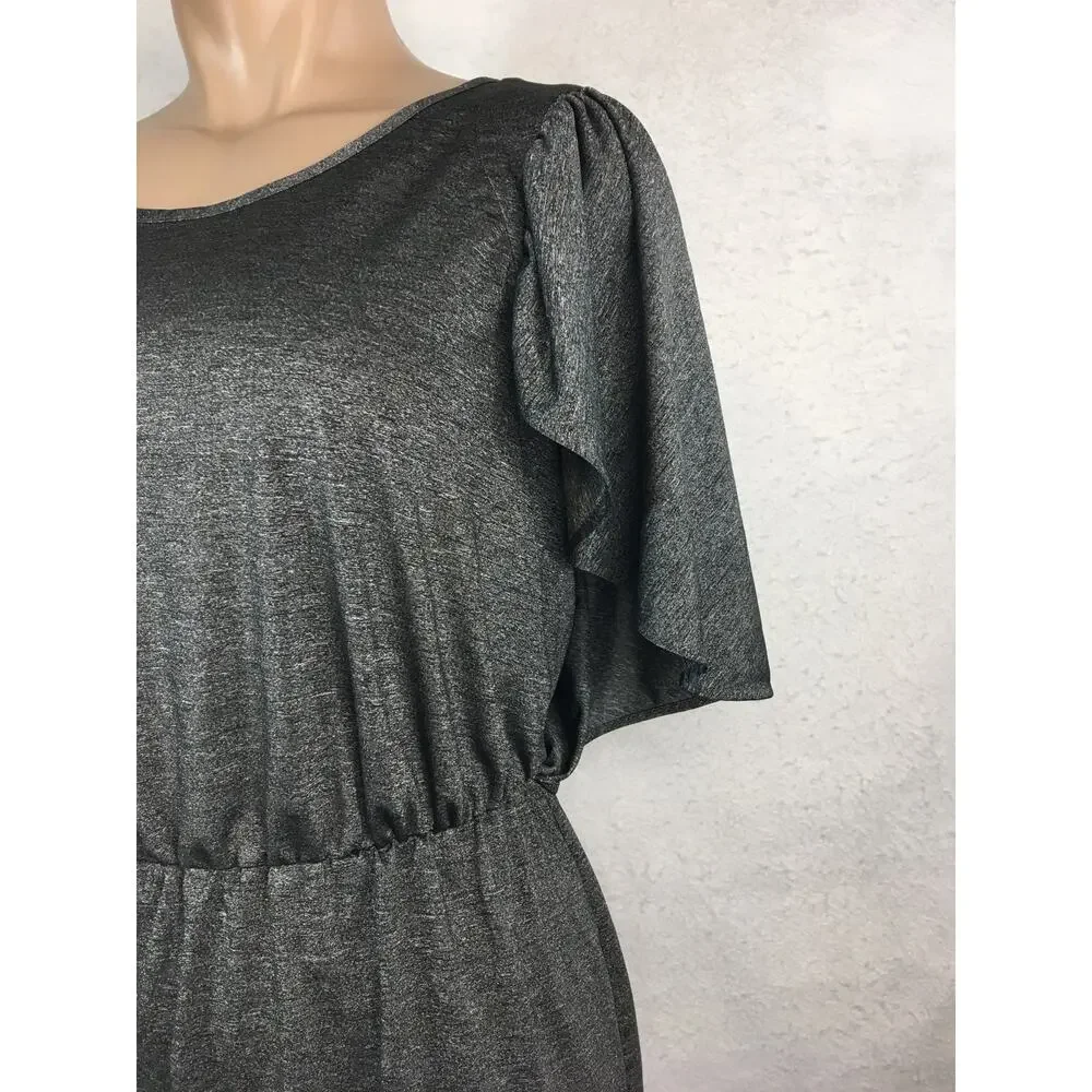 London Times Cape Sleeve Dress Mottled Gray Women's Size‎ 8